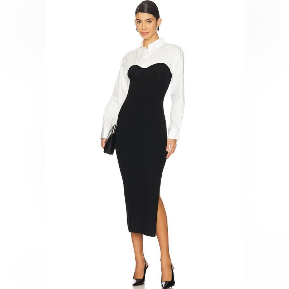 Astr The Label Allyn Dress Black & White
Long Sleeve knit poplin Revolve XL